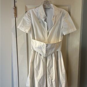 Amanda Uprichard Ivory Button-Front Dress